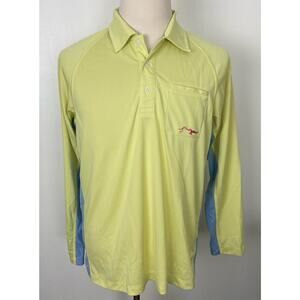 Men True Flies performance pocket long sleeve athletic polo shirt, L